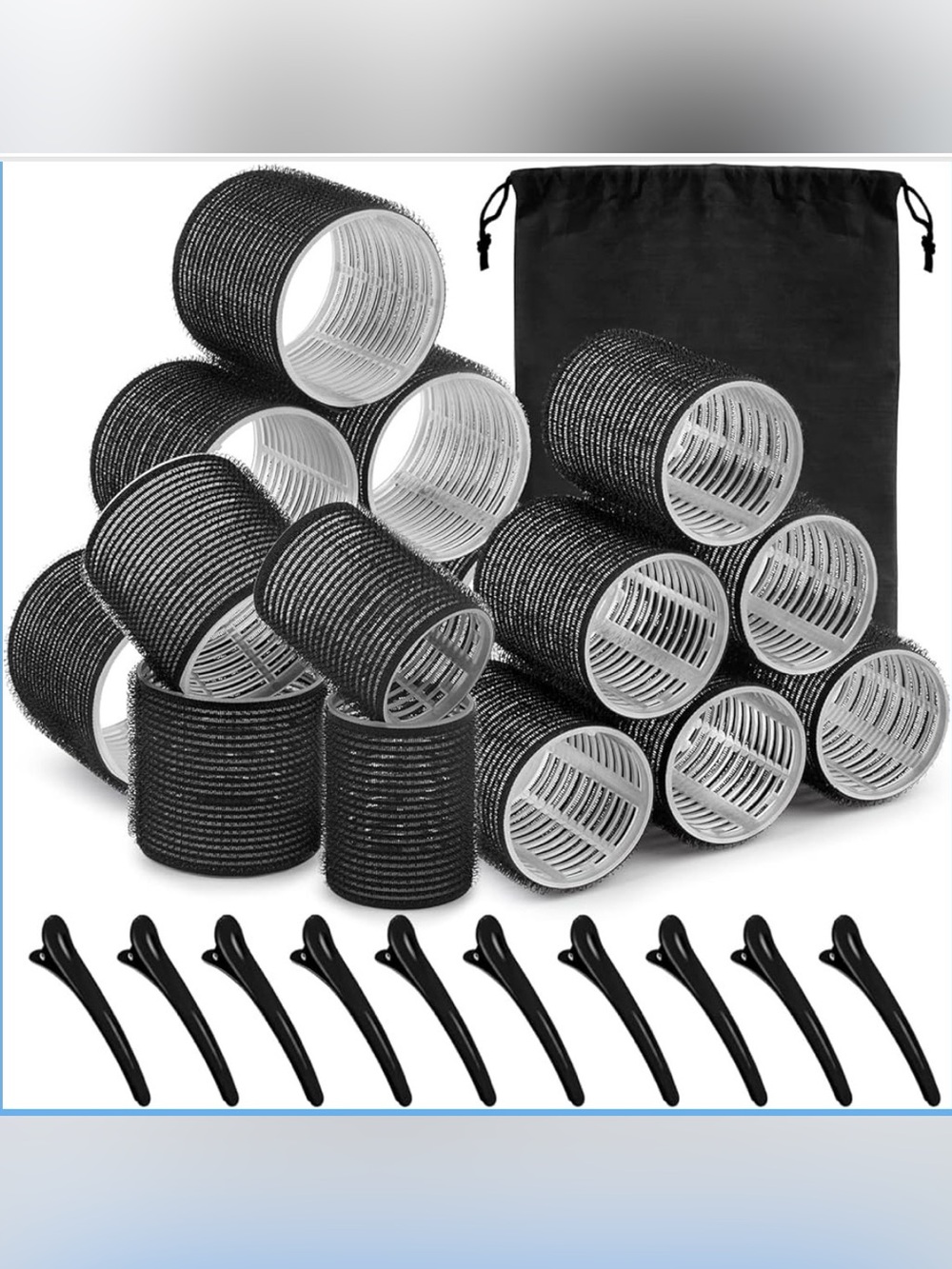 Sungenol Black Hair Rollers - 16 pcs